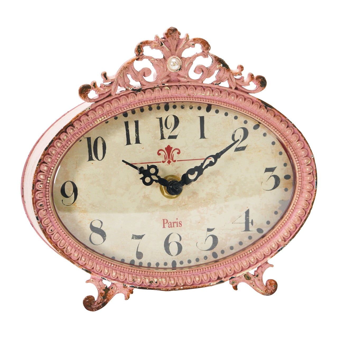 Hello Honey® 6.5" Distressed Pewter Mantel Clock